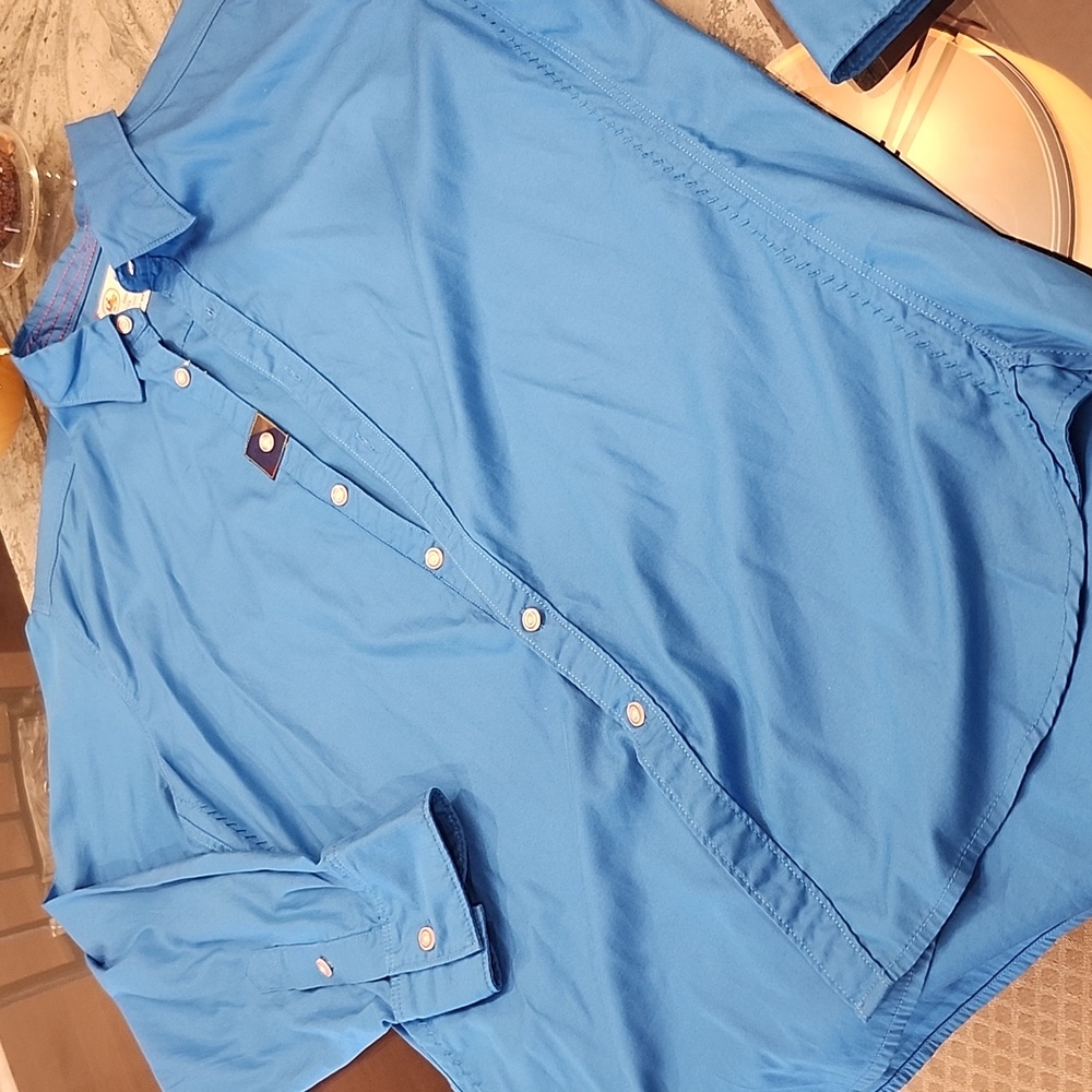 Robert Graham Vibrant Blue Casual Button Down Shirt XL - Picture 5 of 8